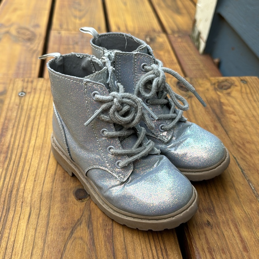 Toddler Girls Glitter Side Zip Boots - previously worn & loved!😊